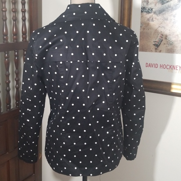 Studio Works Polka Dots Zippered Black Jacket.  Size S - Picture 5 of 8